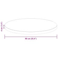 Топ за маса Светлокафяво Ø 90 x 4 cm Солидно дъбово дърво