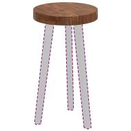 Топ за маса Тъмнокафяв Ø 30 x 4 cm Солидно дъбово дърво