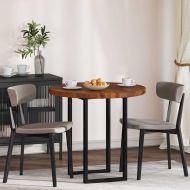 Топ за маса Тъмнокафяв Ø 80 x 4 cm Солидно дъбово дърво