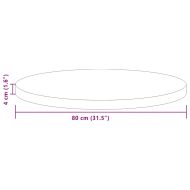 Топ за маса Тъмнокафяв Ø 80 x 4 cm Солидно дъбово дърво