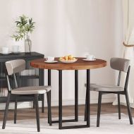 Топ за маса Тъмнокафяв Ø 90 x 4 cm Солидно дъбово дърво