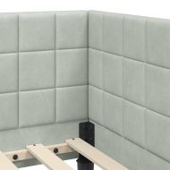 Ъглова рамка за легло Светлосиво 80 см x 200 см Кадифе