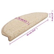 Изтривалки за стълби, 10 бр., 65x21x4 см, кремави, полукръгли, големи