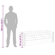 Честърфийлд 3-местен диван изкуствена кожа черен