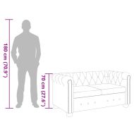 Честърфийлд 2-местен диван изкуствена кожа бял