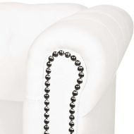 Честърфийлд 2-местен и 3-местен диван изкуствена кожа бял