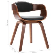 Трапезни столове, 6 бр, извито дърво и изкуствена кожа