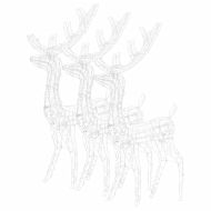 Коледна украса северни елени, акрил, 3 бр, 120 см, сини