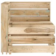 Градински палетен ъглов диван, импрегнирано борово дърво