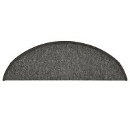 Изтривалки за стълби, 15 бр., 56x17x3 см, тъмносиви, полукръгли