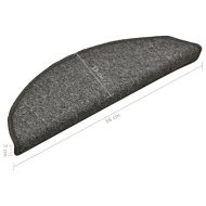 Изтривалки за стълби, 15 бр., 56x17x3 см, тъмносиви, полукръгли