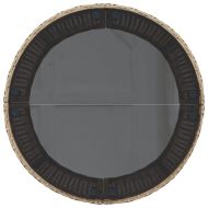 Градински диван от 3 части полукръгъл бежов полиратан