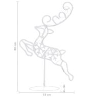 Акрилни летящи коледни елени с шейна, 260x21x87 см, цветни