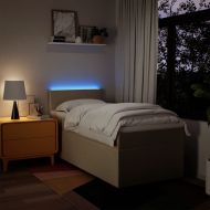 Боксспринг легло с матрак, кремава, 90x190 см, плат