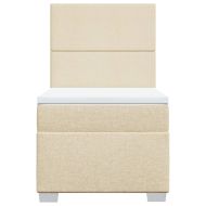 Боксспринг легло с матрак, кремава, 90x190 см, плат