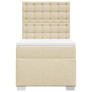 Боксспринг легло с матрак, кремава, 90x190 см, плат