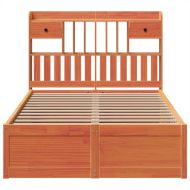 Рамка за легло без матрак, восъчнокафяв, 120x200 см, бор масив