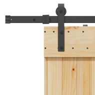 Плъзгаща врата с монтажни части, 70x210 см, борово дърво масив