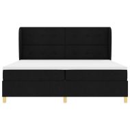 Кутия със спална основа и матрак Тъмен Сив 90x190 см Черно