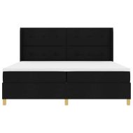 Легло с пружинирана основа с матрак Черно 200 x 200 cm текстил