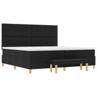 Легло с пружинирана основа с матрак Черно 200 x 200 cm текстил