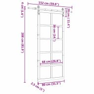 Преплъзваща се врата Кафяво 80 x 208 см Борово дърво масив