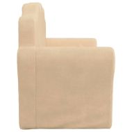 Детско диванче-легло, 2-местно, кремаво, мек плюш