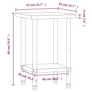 Кухненска работна маса, 55x55x85 см, неръждаема стомана