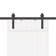 Комплект механизъм за плъзгаща врата, 152,5 см, стомана, черен