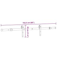 Комплект механизъм за плъзгаща врата, 152,5 см, стомана, черен