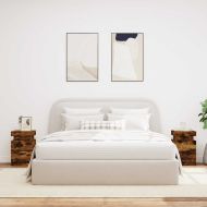 Нощни шкафчета с LED осветление, 2 бр, опушен дъб, 35x39x55 см