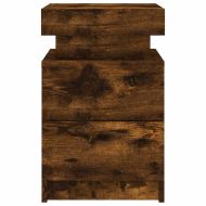 Нощни шкафчета с LED осветление, 2 бр, опушен дъб, 35x39x55 см