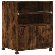 Стойка за принтер с колелца, опушен дъб, 60x48x74 см