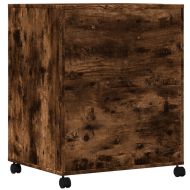 Стойка за принтер с колелца, опушен дъб, 60x48x74 см