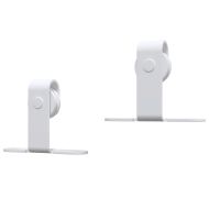 Комплект за мини плъзгаща врата за шкаф, стомана, бял, 122 см