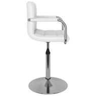 Въртящи се трапезни столове, 6 бр, бели, изкуствена кожа