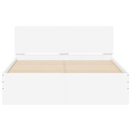 Рамка за легло с табла и LED, бяла, 120x200 см