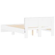 Рамка за легло с табла и LED, бяла, 120x200 см