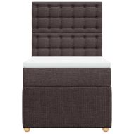 Боксспринг легло с матрак, тъмнокафяво, 90x190 см, плат