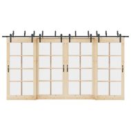 Комплект механизъм за плъзгаща врата, 427 см, стомана, черен