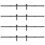 Комплект механизъм за плъзгаща врата, 427 см, стомана, черен