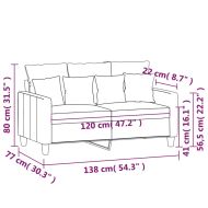 2-местен диван, кремав, 120 см, текстил