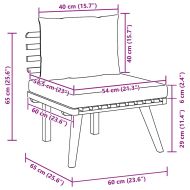 Градински комплект с възглавници, 2 части, акациево дърво масив