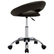 Стол с колелца, кафяв, изкуствена кожа