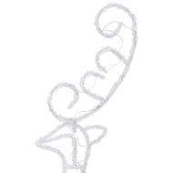 Акрилни летящи коледни елени с шейна, 260x21x87 см, топло бяло