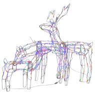 Коледна украса, 3 светещи елена, 229 LED лампички