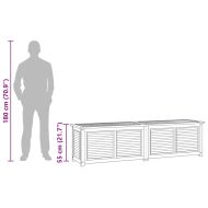 Градинска кутия за съхранение с чанта, 200x50x55 см, тик масив