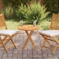 Плот за маса, тиково дърво масив, кръгъл, 2,5 см, 60 см