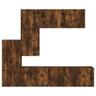 ТВ стенни модули, 5 части, опушен дъб, инженерно дърво