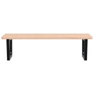 Стенен рафт за мивка, стомана и масивно дърво бук